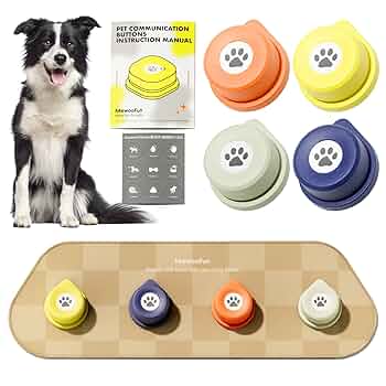 Amazon | MEWOOFUN 犬用 録音ボタン 4個入り ミニサイズ 小型犬